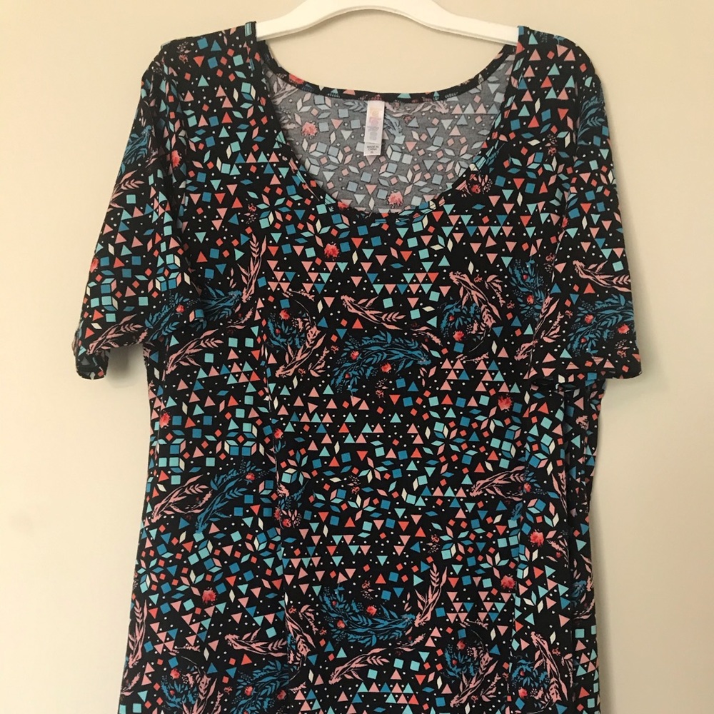 Lularoe Black Floral Perfect T